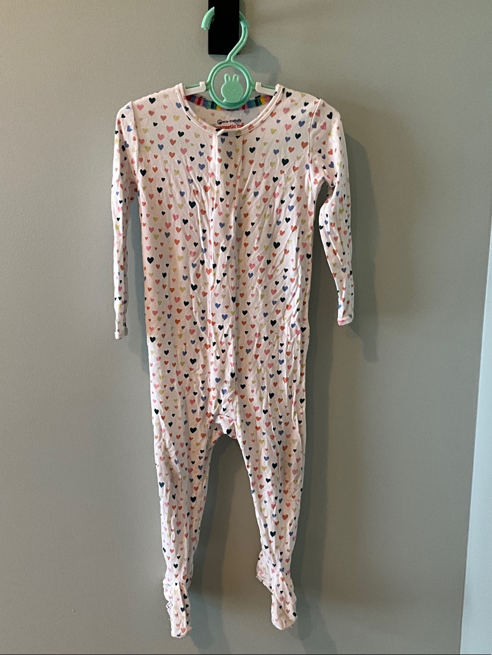 Magnetic Me Heart-Print Footed Pajamas